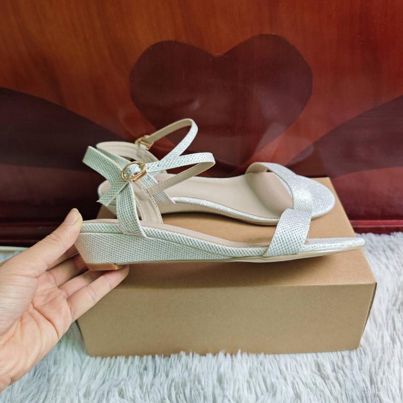 Women's Wedge Sandals Gold Silver Low Heels Open Toe Comfort Strappy Dress Ankle Strap Casual Walking Summer Party Wedding Shoes