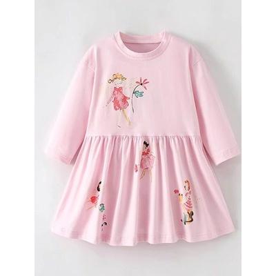 Girls' Long-Sleeved Dress 2025 New Autumn Style Sweet Little Elf Girl Pure Cotton Princess Dress Beautiful Dress Trendy
