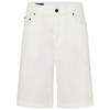 MO&Co. Shorts jeans brancos retos de cintura média-baixa