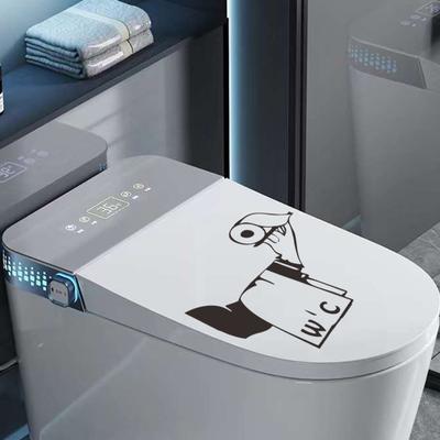 Holding Roll Paper Toilet Sticker Waterproof Removable Self-adhesive PVC Living Room Bathroom Wall Art Toilet Seat Lid Decoration Decal