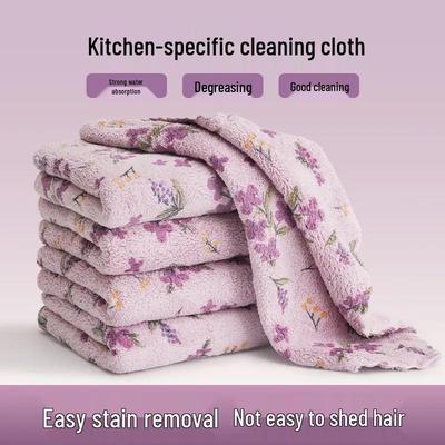 Thickened Non-stick Water-Absorbent Kitchen Cloth for Stain Removal - Soft, Enlarged, Durable, and Shed-Resistant Dishcloth and Hand Towel.