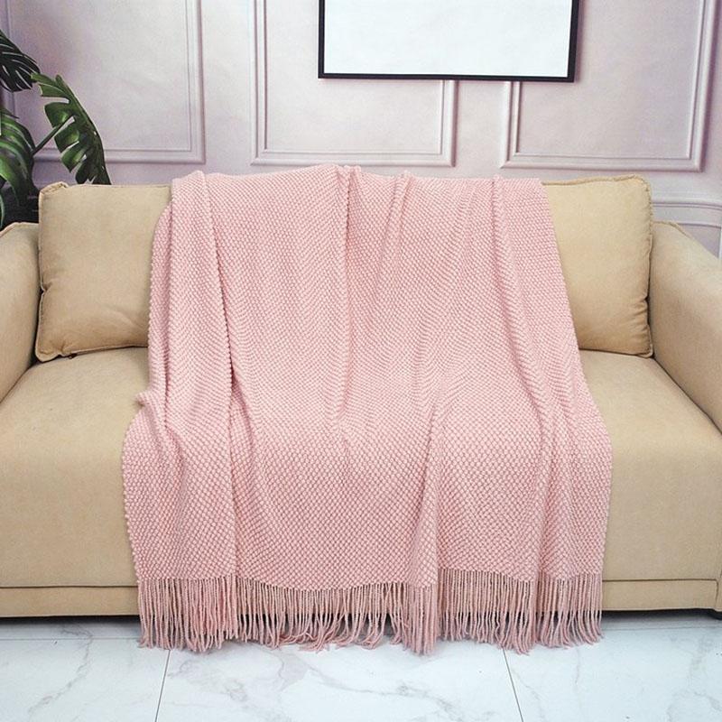 Nordic Knitted Blanket For Bed Thicken Winter Warm Sofa Cover Soft Plaid Bedspread Bed Sofa Decorative Throw Blankets Tapestrape