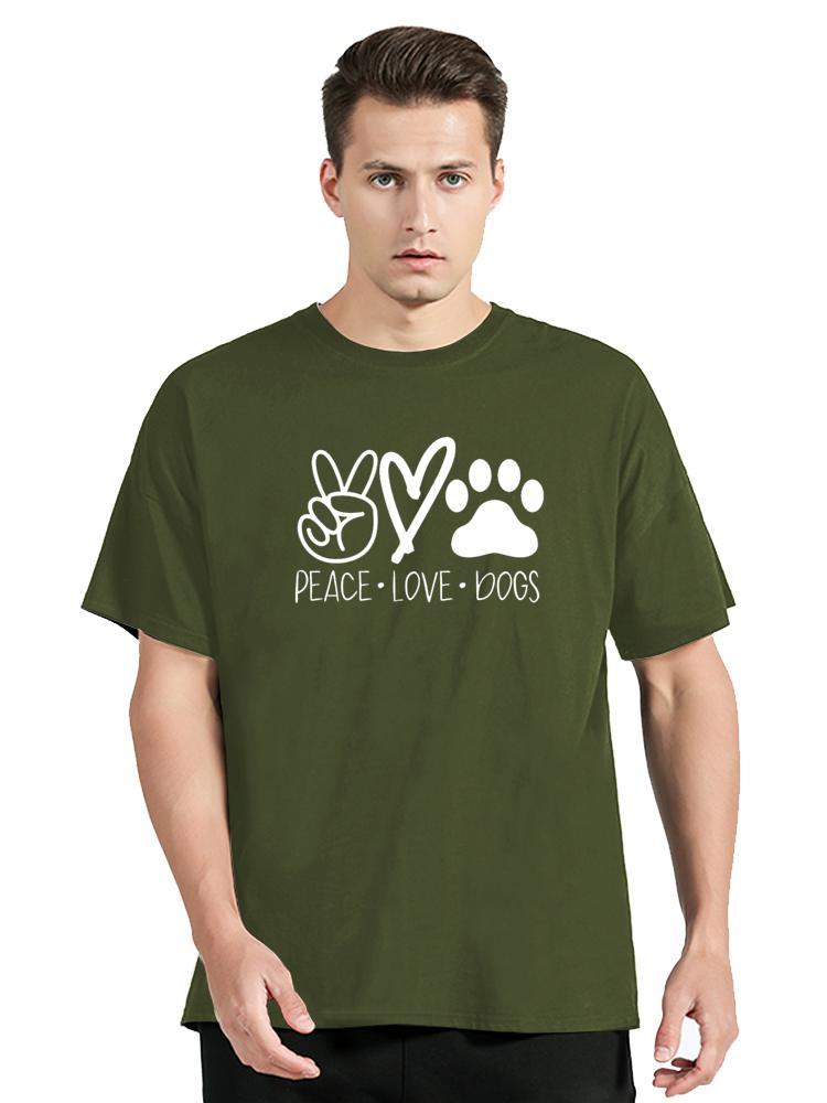 Peace Love Dogs Printed Women T Shirt Fashion Vintage Graphic Tshirt Funny T-shirt Cotton Men Clothing Oversized Tees Tops