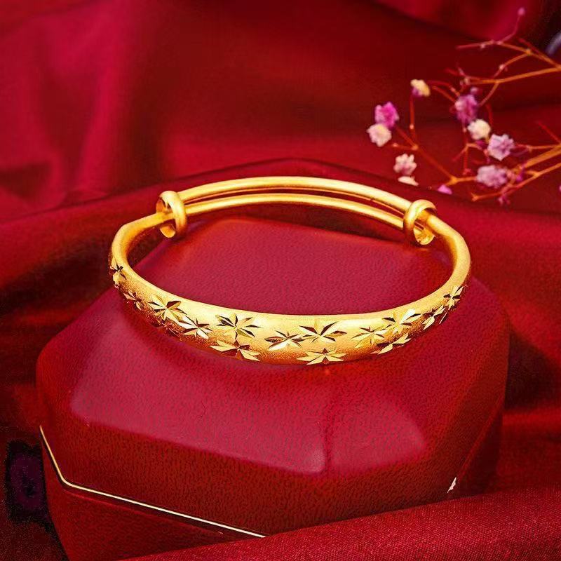 Live broadcast popular sand gold gypsy star bracelet light luxury high-end push-pull bracelet simulation gold bracelet bracelet jewelry