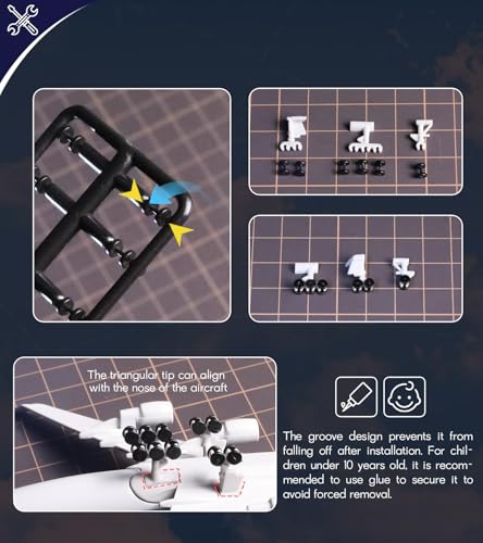 QIYUMOKE 1/400 German A380 Airplane Model Kit (6-inch Large) with Assembled Aircraft Landing Gear and Display Stand for Airbus A380 Airplane Model Kit