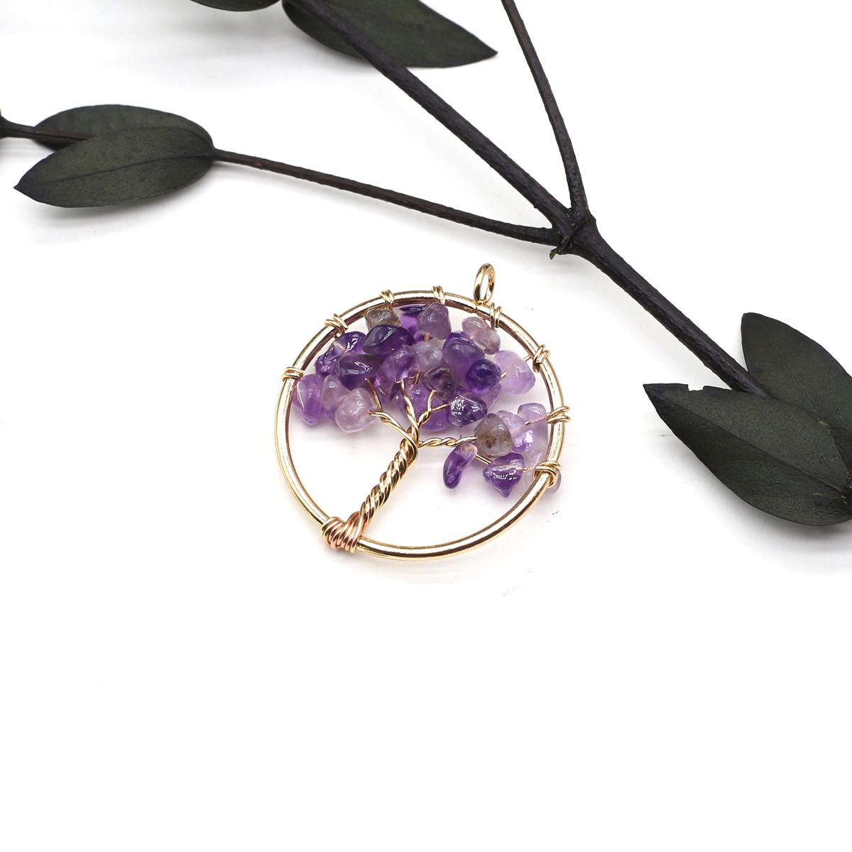 

1 шт. модный кулон из натурального камня медная проволока Древо жизни подвески для изготовления ювелирных изделий DIY ожерелье аксессуары ремесла 30x30 мм 30x30mm