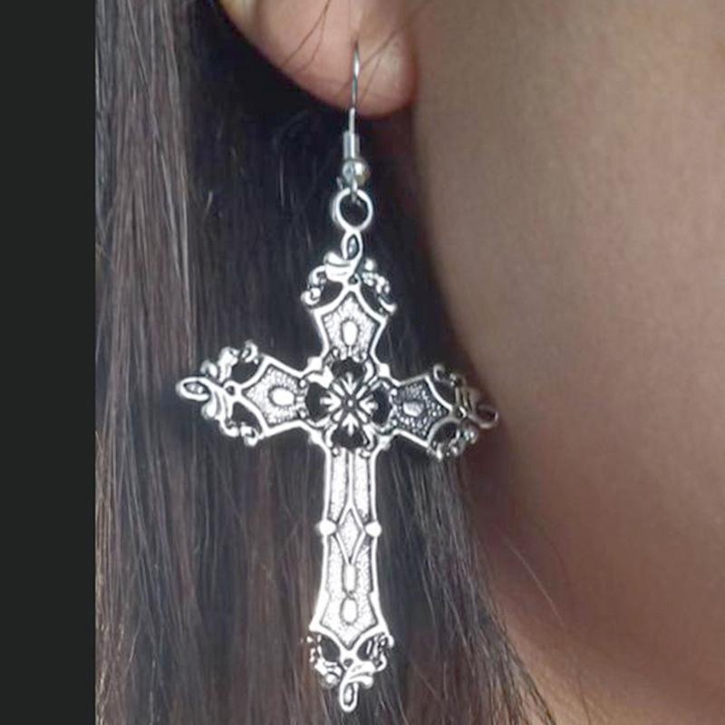 Vintage Jesus Cross Earrings for Women Christianity Vintage Bohemian Stud Earrings for Minimalist Christian