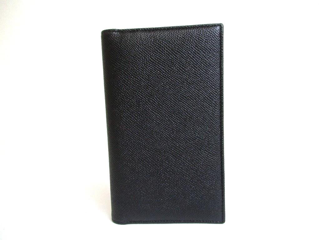 Authentic BVLGARI Man Black Leather Flap BIfold Long Wallet #a897  Refurbished