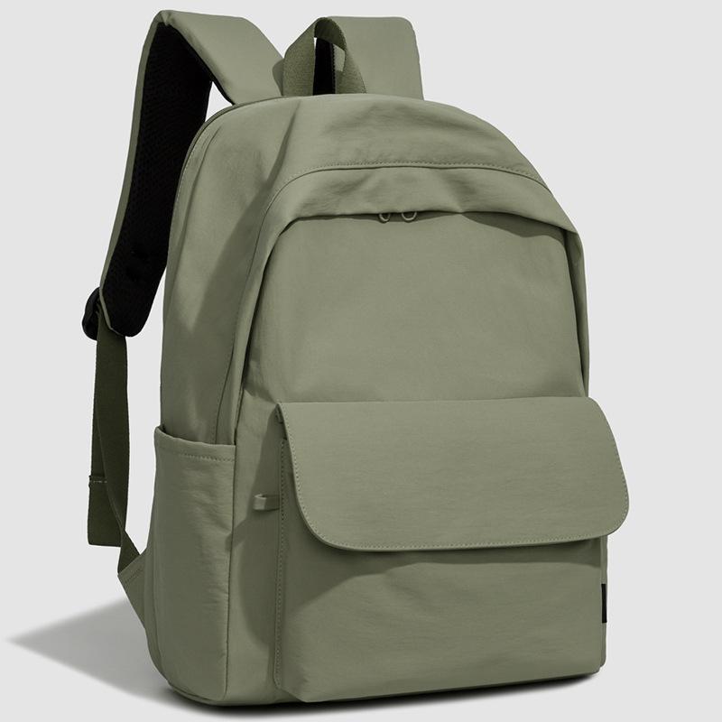 Solid Color Men's And Women's Backpack Student Large Capacity Schoolbag