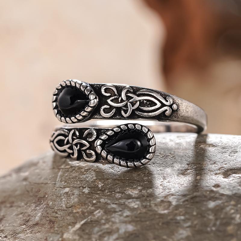 Caoshi Vintage Opening Ring With Caved Pattern Aesthetic Party Jewelry Gift For Women Futuramic Fashionable Finger Accessory