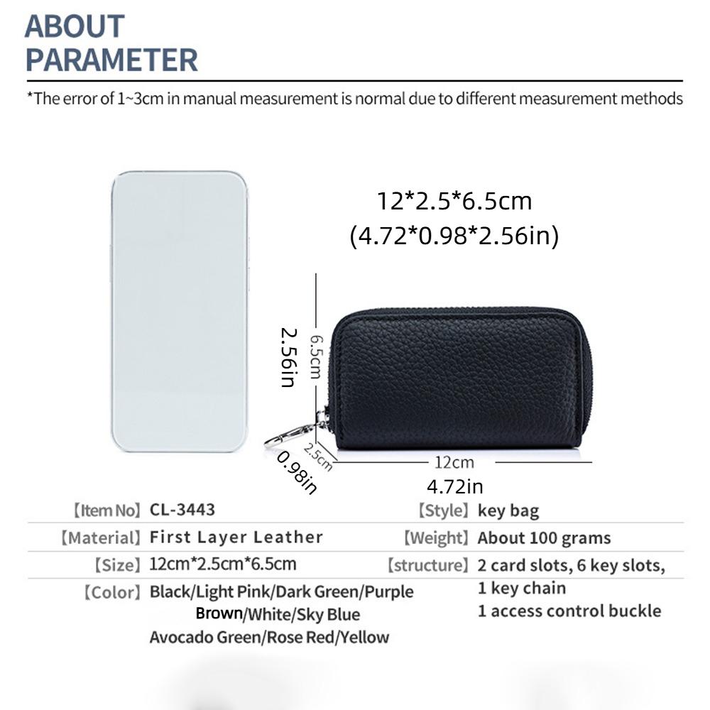 Zipper Closure Keychain Pouch Multifunctional Car Key Organizer Casual Portable Key Bag  Card Bag