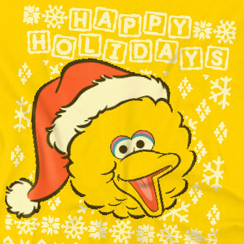 Sesame Street Unisex Adult Ugly Big Bird Christmas T-Shirt