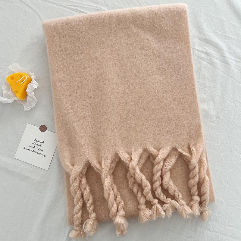 New Imitation Cashmere Women Scarf Winter Solid Warm Scarve Pashmina Tassel Mujer Female Foulard Bufanda Long Thick Wrap Shawl