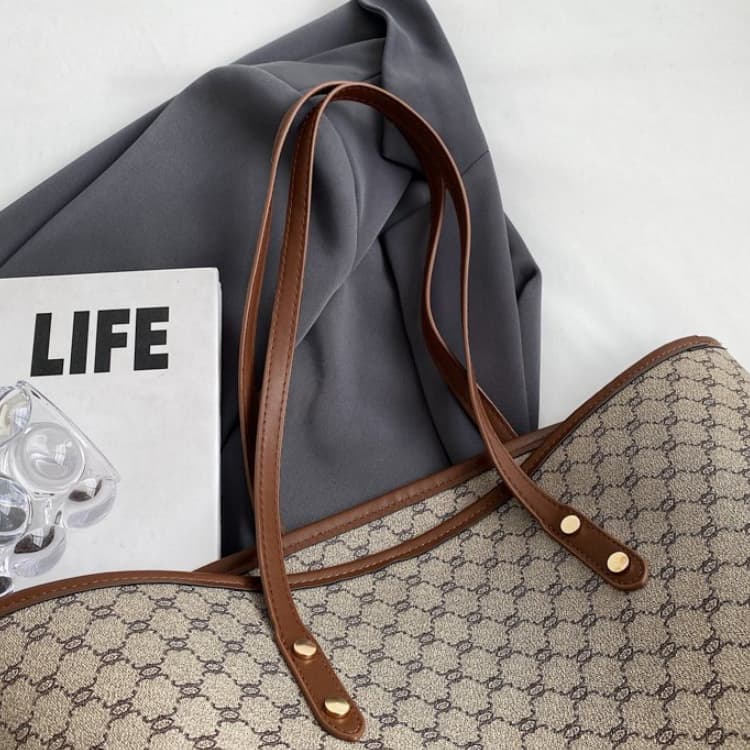 Printed light luxury fashion pattern shoulder bag tote bag