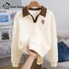 Women's Loose Polo Collar Sweatshirt