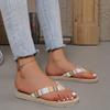 Women's Fashion Trend Anti-slip Wear-resistant Ethnic Wind Flaxgrass Flat Heel Flip-flops