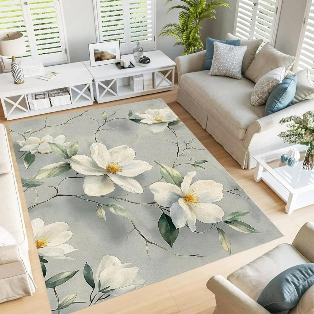 

Багатоколірний килим з квітковим міксом, вінтажний ботанічний візерунок, килим з вишуканими деталями, м яка текстура, для спальні, балкона, домашнього декору 40x60cm