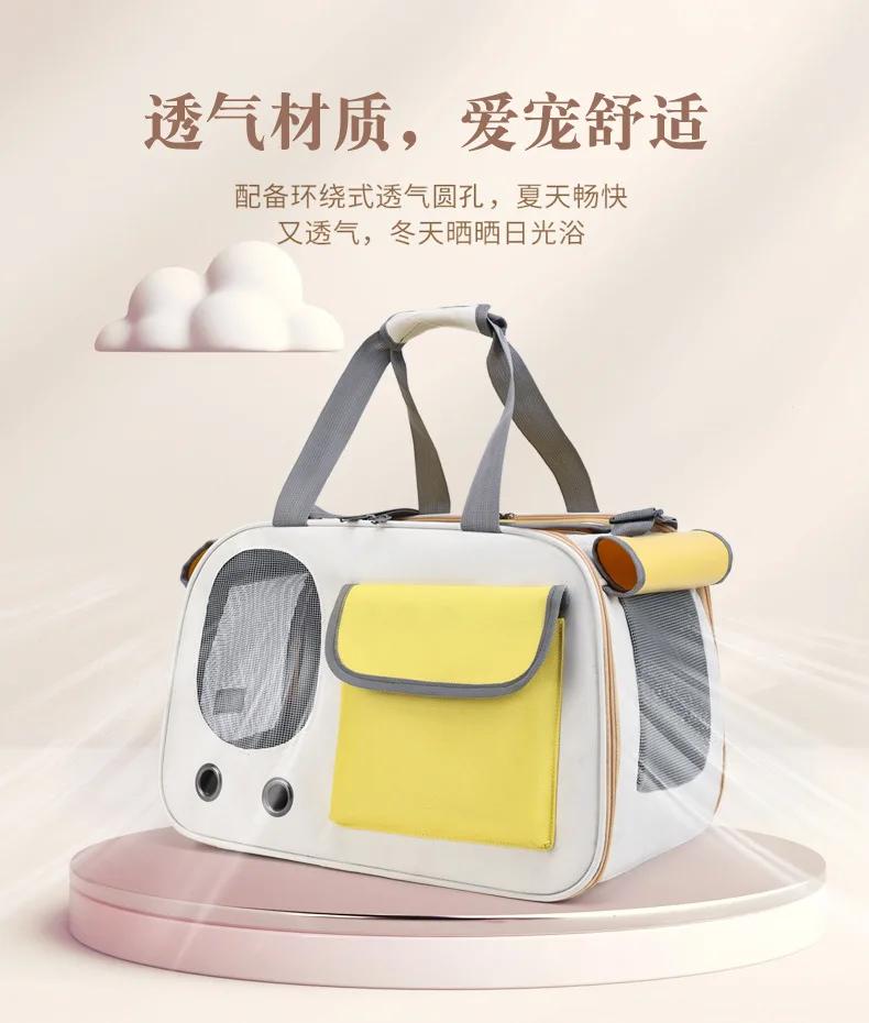 Oddychająca torba transportowa dla kota, torby podróżne dla psów, kotów, składana torba typu tote, torba na ramię dla zwierząt domowych, psów, kotów, akcesoria