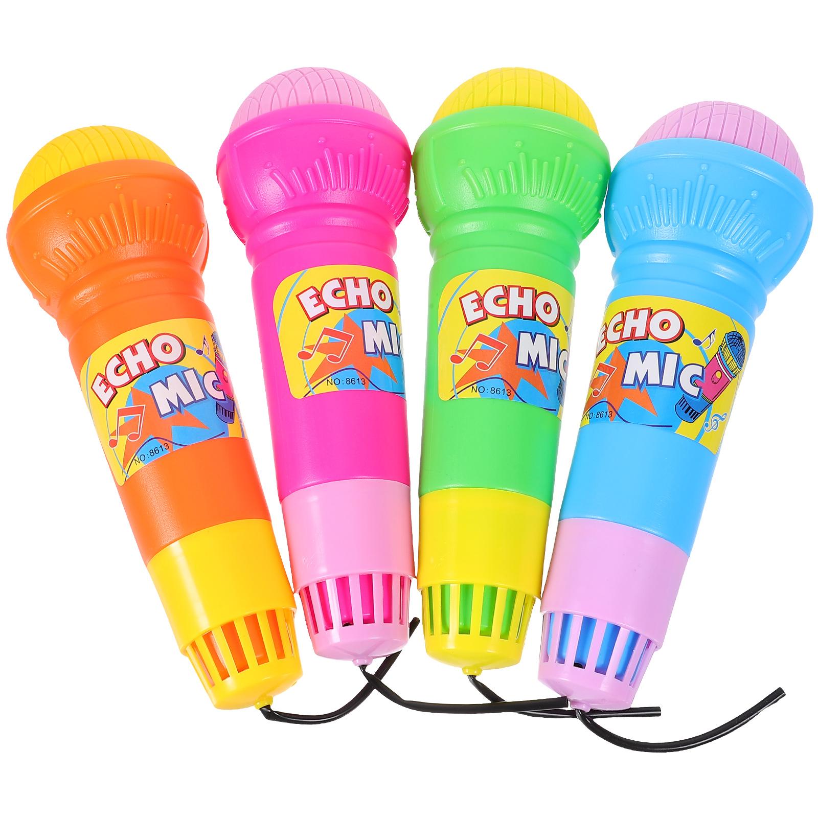 4 Pcs Kids Echo Microphone Toy Simulated Plastic Musical Instrument Children Lightweight Pretend Play Gift Costume