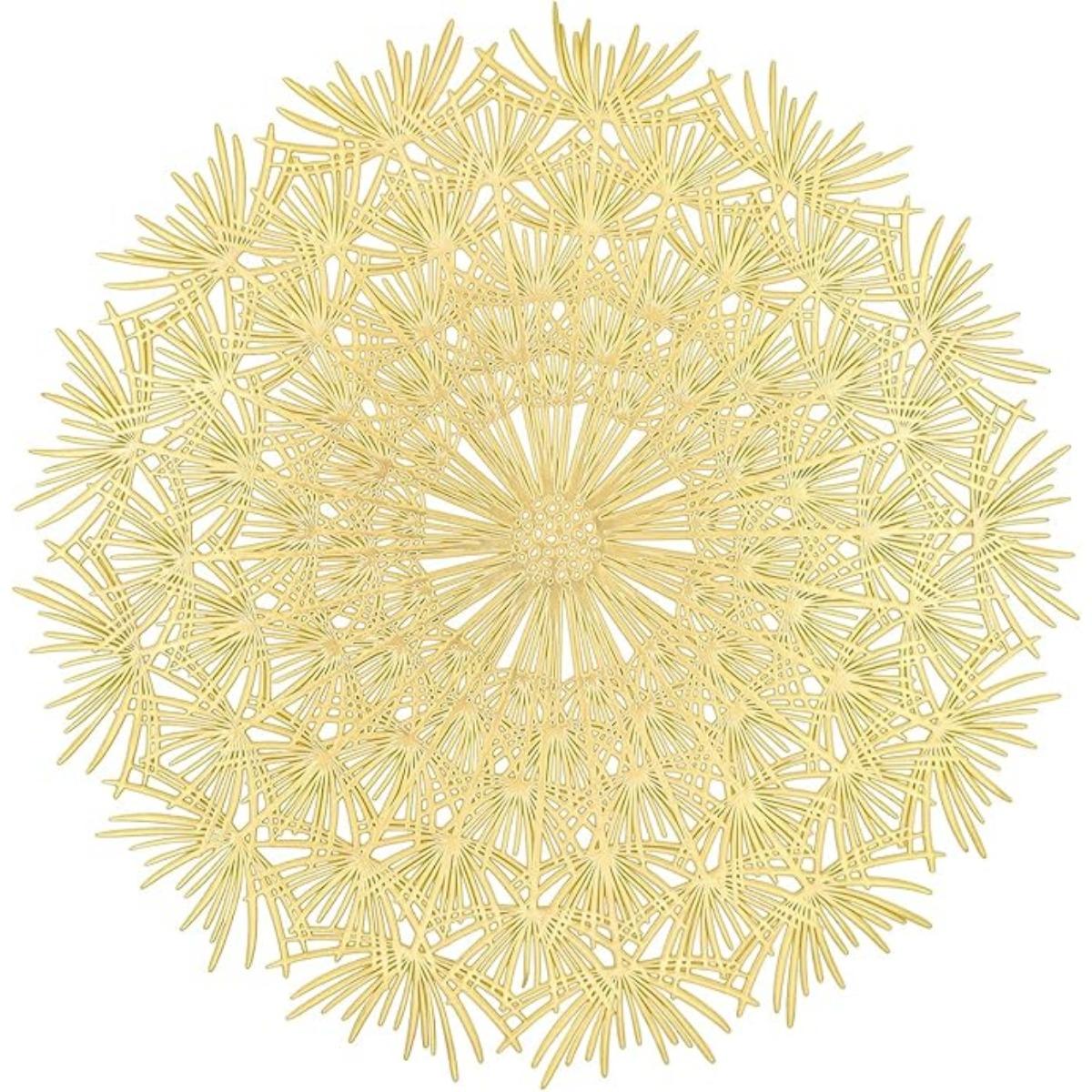 

4 шт. Круглые золотые салфетки элегантные салфетки-салфетки в форме цветка одуванчика виниловые салфетки для кухни обеденный стол праздничный свадебный декоративный 4pcs золотой