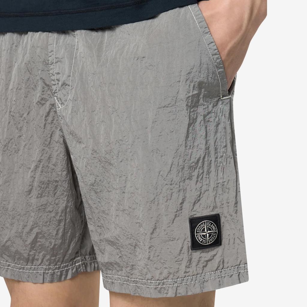 STONE ISLAND Solid Logo Elasticated Swim Shorts Men Swimwear Gray K1S15B1000-09S0043-V0061