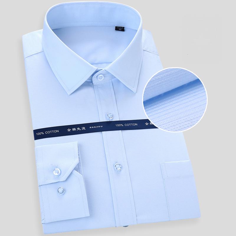 Pluss Size langermet ren bomull, strykefri Regular Fit stripete skjorte herre