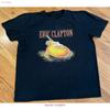 Eric Clapton 2011 Tour Dates T Shirt Twoside Black Cotton Full Size Vintage Washed Stylish Homme Slightly Versatile Stretched