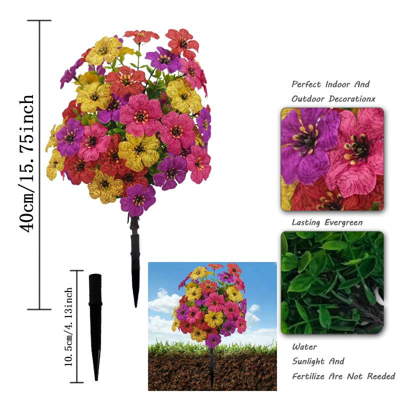 Flores Violetas Artificiales Estaca de Suelo Flor Falsa Para Decoración de Hogar Jardín Patio Porche Patio Boda Fiesta Flor de Plástico Decoración