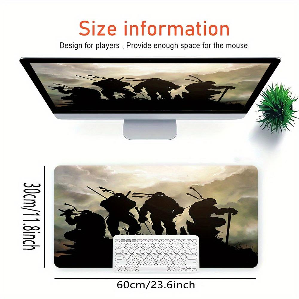 1pc Large Gaming Mouse Pad, UV Reactive Non-Slip Desk Mat, Washable PolyesterNinja, Turtles, SilhouetteComputer Pad with Vibrant Game Machin
