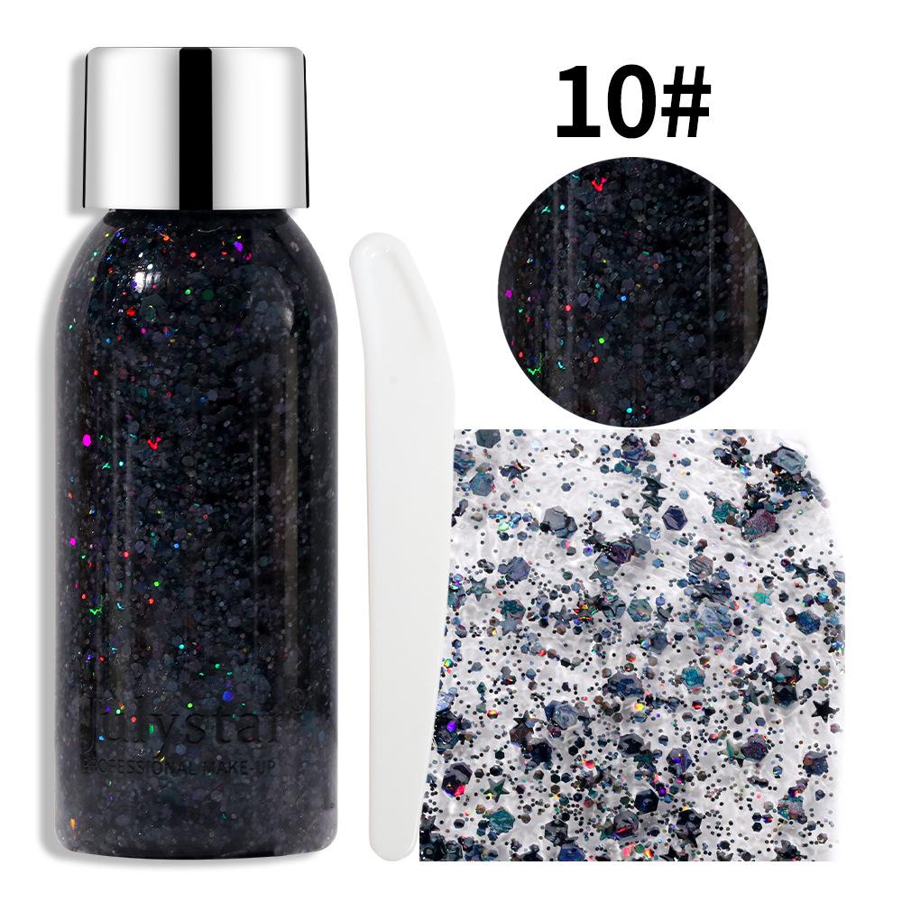 Glitzer Lidschatten Flüssig Gesicht Körper Pailletten Gel Langanhaltend Flüssiger Gesichts Schimmer Mehrfarbig für Party Musik Festival Make-up 30ML