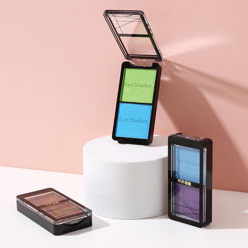 Ashariya Two-Color Eyeshadow - Pearlescent White, Blue, Purple Earth Tones for Students.