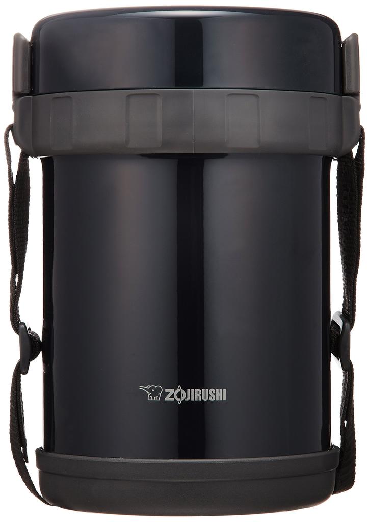 Zojirushi Insulated Stainless Steel Lunch Navy Holds approximately 3 cups of rice (ZOJIRUSHI) Box, Black, (SL-GG18-BD)