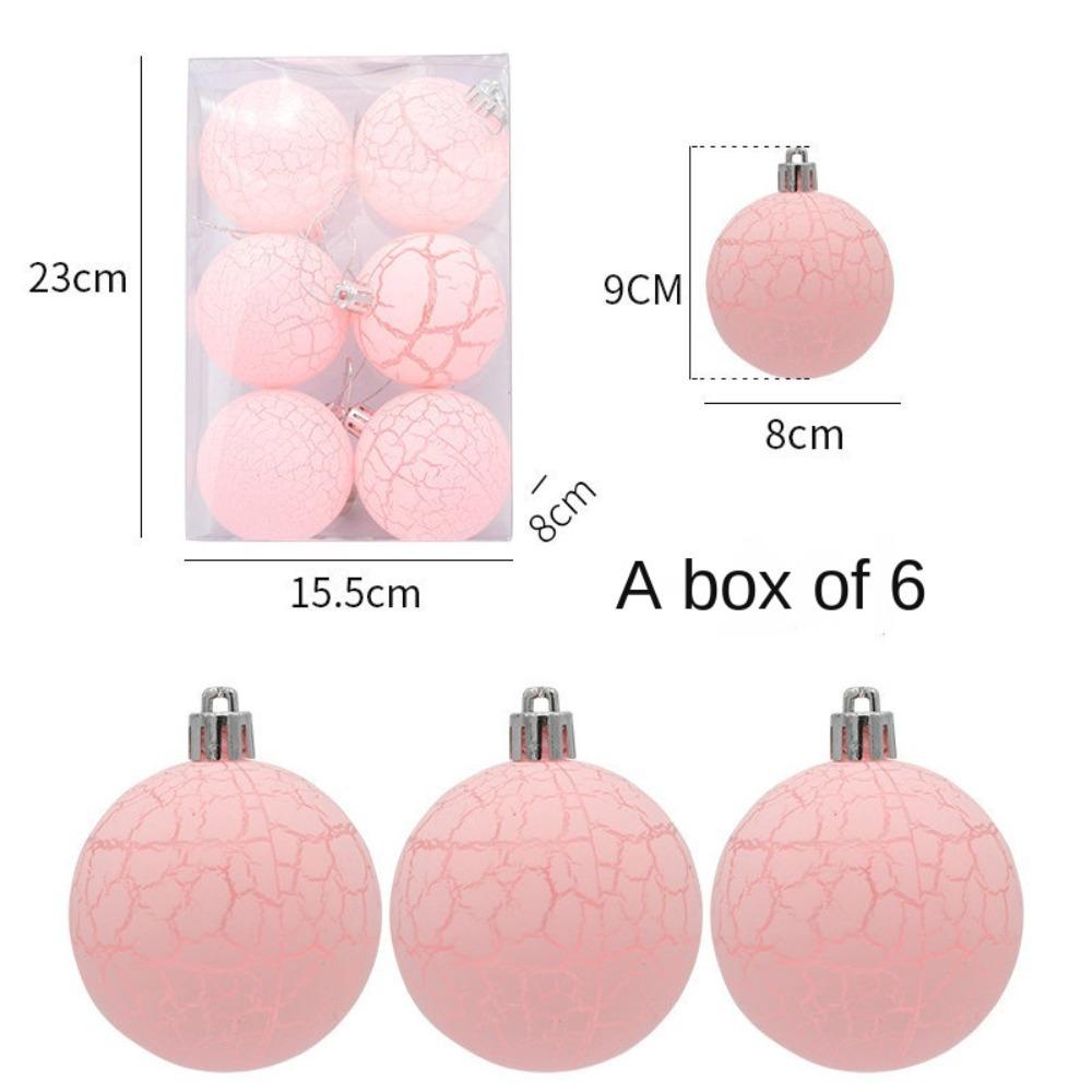 

6 шт./кор. Пластиковые елочные украшения DIY поделки расписные рождественские украшения розовый