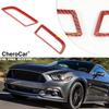 Dash Side AC Air Vent Outlet Frame Trim Cover for Ford Mustang 2015+ Red Carbon