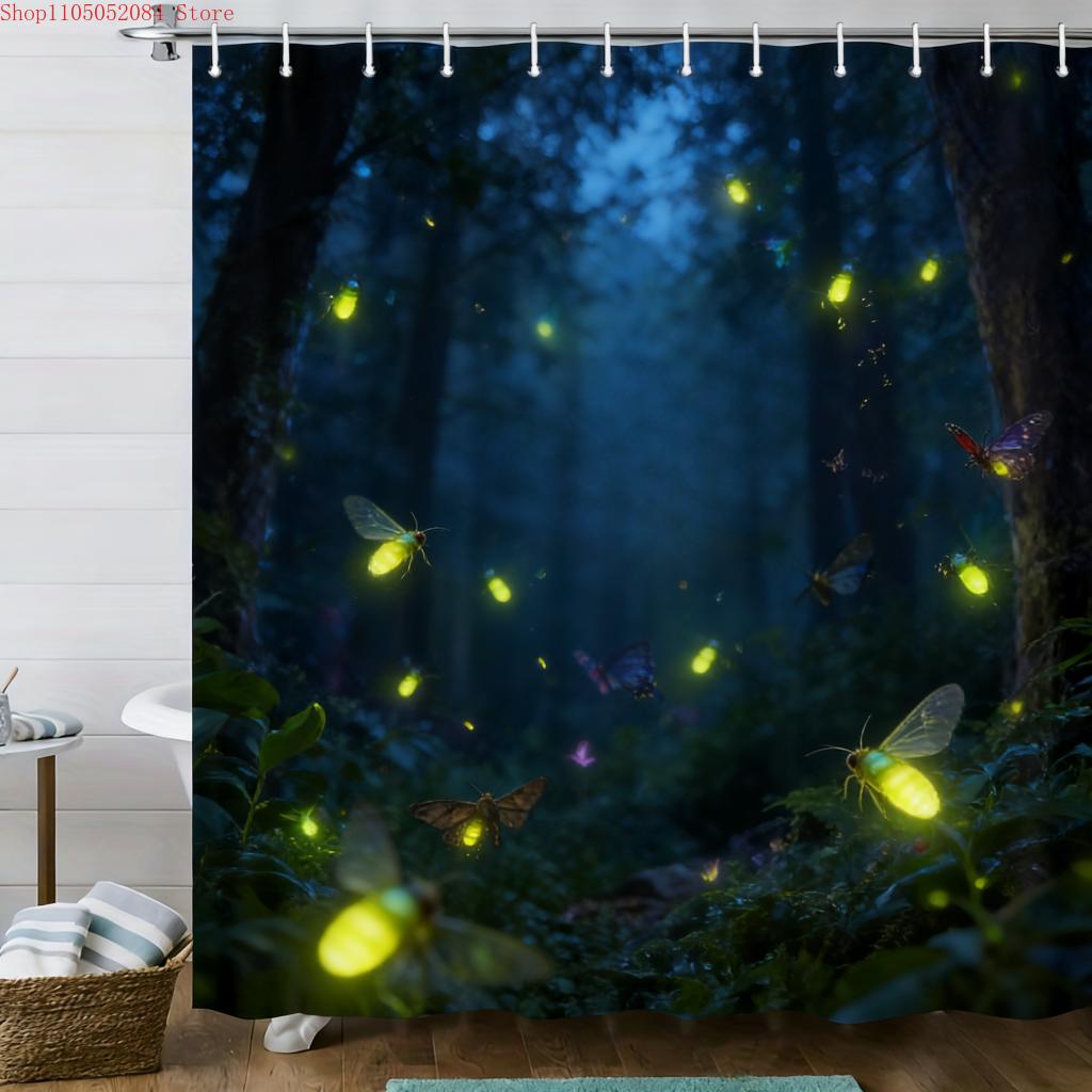 3D Glowing Tropical Fish Coral Reef Underwater Shower Curtain - Waterproof Polyester Bathroom Decor