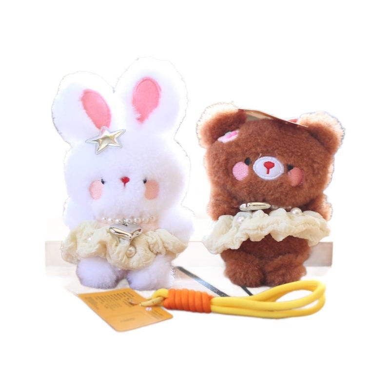 Cute Little Rabbit Pendant Plush Toy Doll Bear Schoolbag Hanging Decoration Keychain Doll Doll
