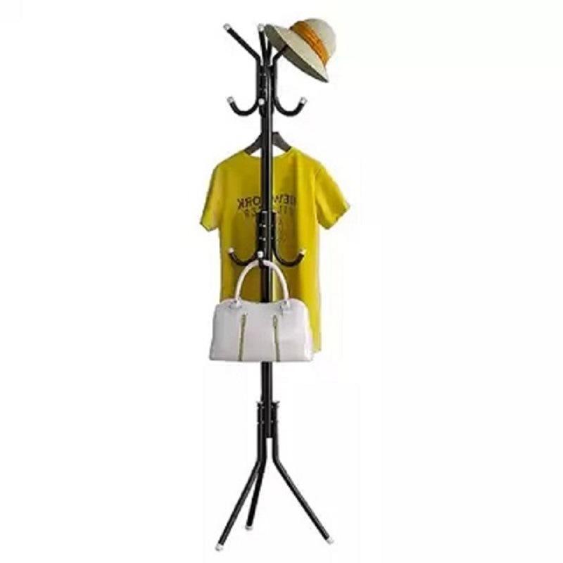 Sleek Wrought Iron Clothes Rack: Minimalist Floor-Standing Design for Easy Assembly