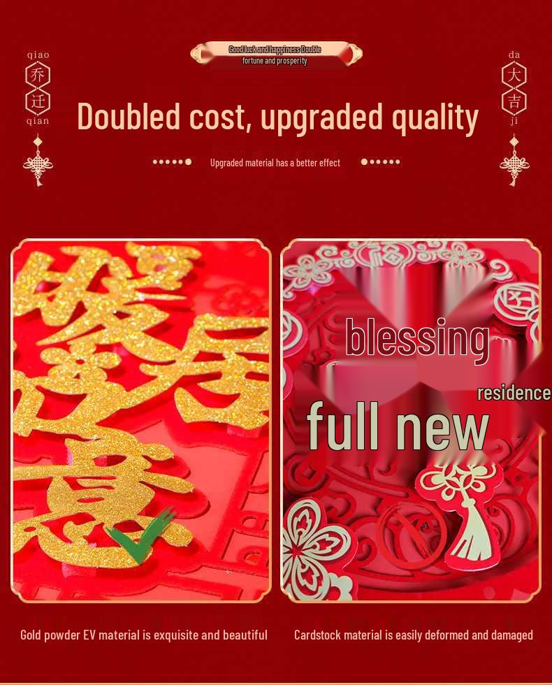 Auspicious Housewarming Magnetic Couplets for New Home Decor with New Year's Blessings