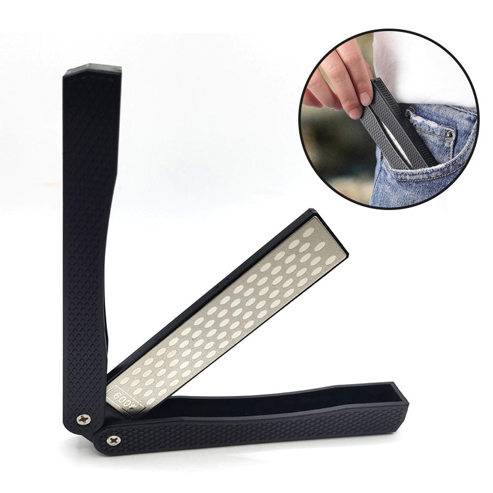 Diamond Knife Sharpener 400/600 Grit Double-Side Sharpening Stone for Knife Axe Drill Pocket Folding Knife Garden Tool Sharpener