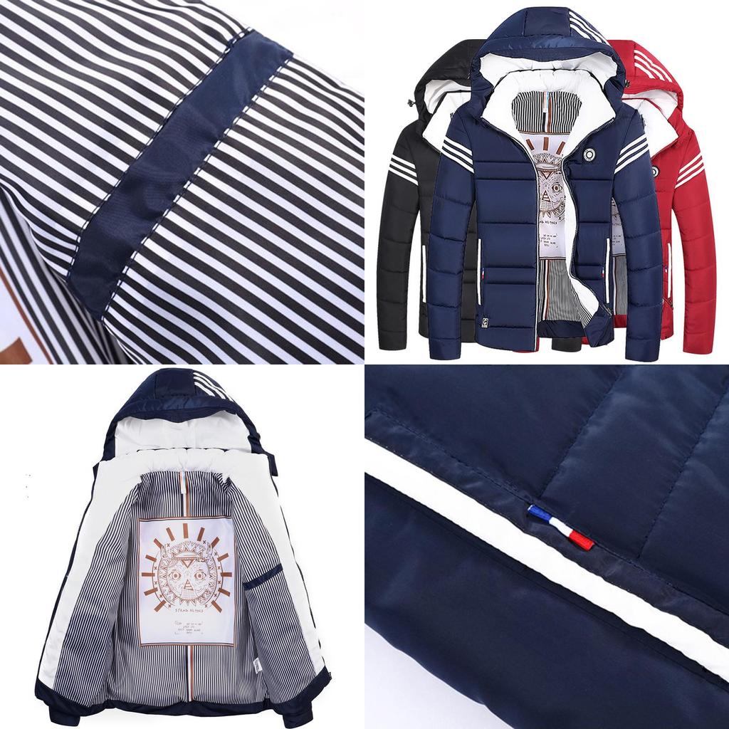Men Winter Warm Cotton Jacket Ski Jacket Thick Hooded Puffer Coat Stylish And Versatile