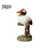 Weatherproof Outdoor Ornaments Resin Red-Crowned Bird Figurines, Realistic Statues with Rock Base, Mini Landscape Feather Texture for Tea Table