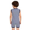 Mono Adaptativo Unisex para Niños con Necesidades Especiales Sin Mangas Cremallera Trasera Invisible Botón a Presión Tira de la Entrepierna Rayado para Vestir Fácilmente
