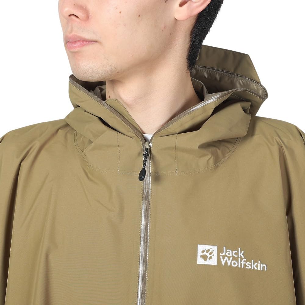 Waterproof and Breathable Poncho 5033751 JP TARP XFM PONCHO High Performance Rain Gear Olive ONESIZE [Jack Wolfskin] Men's (TEXAPORE CORE Windproof)