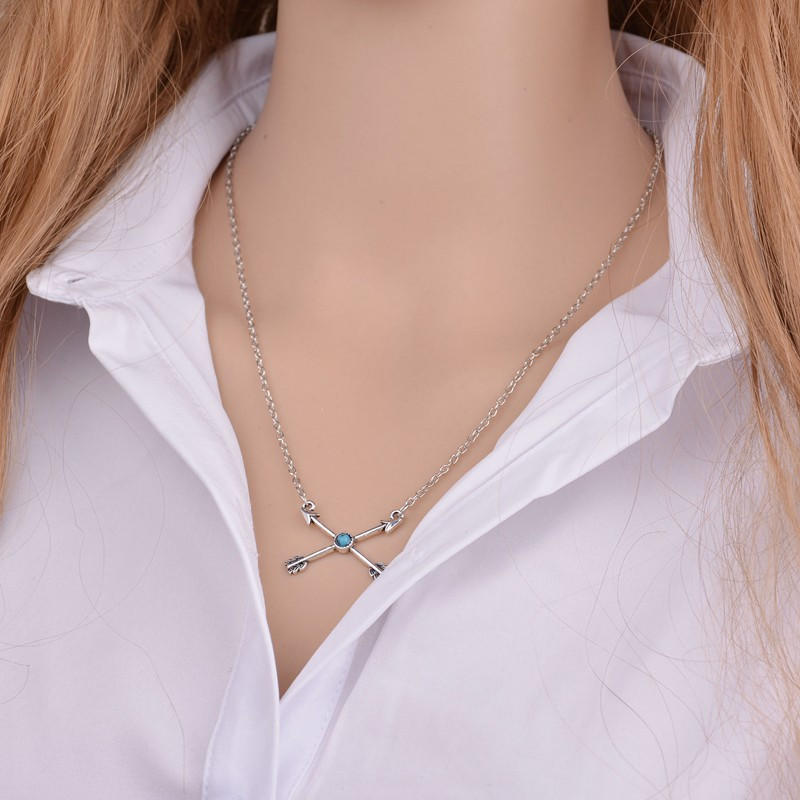 Cupid Arrow Turquoise Retro Minimalist Ossicular Chain Clavicle Chain Cupid Arrow Turquoise Retro Minimalist Ossicular Chain Clavicle Chain