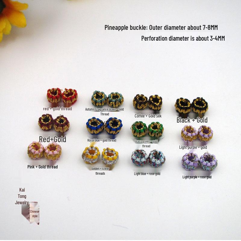 Yingluo Pineapple Knot Button Hand-Woven DIY Accessories Kit for Bracelets and Necklaces