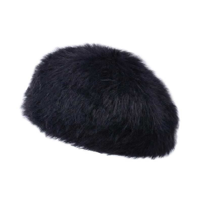 Women Autumn Winter Warm Thicken Ear Protector Hat Cold Velvet Beret Hats Sweet Cute Solid Color Plush Cap