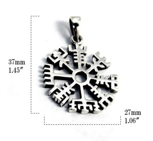 Vegvisir Viking Rune Nordic Compass Compass Silver 925 Pendant Pendant Top