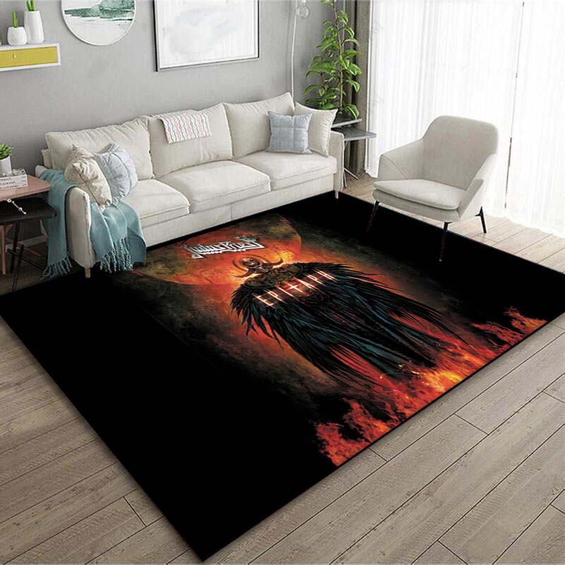 Doom J-Judas Priest Pattern Floor Mat Carpet 15 Size Living Room Bedroom Bedside Floor Mat Area Rug Music Room Club Decor