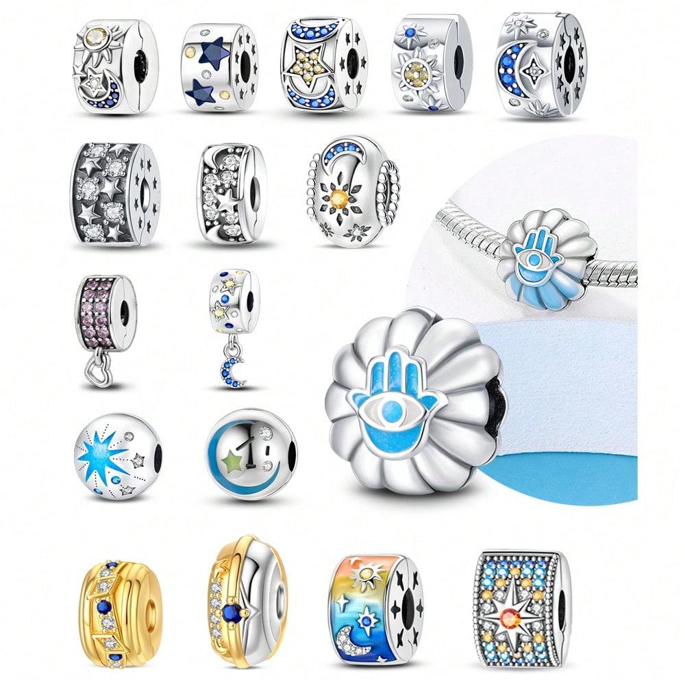 Charme Kupfertöne Sterne und Mondperle Für Original Armband DIY Perlen Charms Schmuckherstellung Geschenk Für Frauen Styfne