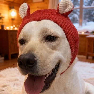 1-10PCS Knitted Dog Ear Protector Warm Pet Hat Comfortable Elastic Ear Cover for Medium Dogs Windproof Cold Weather Accessory